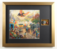 Thomas Kinkade "Dumbo The Flying Elephant" Custom Framed Print Display with Set of (2) 1960 Vintage Disney Figurines at PristineAuction.com