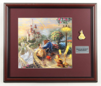 Thomas Kinkade "Beauty and the Beast" Custom Framed Print Display with Belle Pin at PristineAuction.com