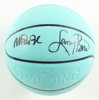 Magic Johnson & Larry Bird Signed Tiffany & Co X Basketball with Display Stand (Beckett & PSA) at PristineAuction.com
