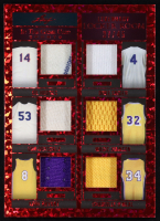 2022 Leaf ITG Used Sports Legendary Locker Room Memorabilia Red Pattern #LR05 Gil Hodges / Duke Snider / Don Drysdale / Magic Johnson / Kobe Bryant / Shaquille O'Neal #37/45 at PristineAuction.com