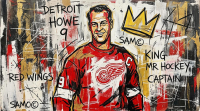 Richard Gene Barbera Signed "Gordie Howe" 2026 9x12 Original Art Canvas (Barbera) at PristineAuction.com