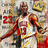 Richard Gene Barbera Signed "Michael Jordan" 2026 11x11 Original Art Canvas (Barbera) at PristineAuction.com