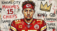 Richard Gene Barbera Signed "Patrick Mahomes" 2026 9x12 Original Art Canvas (Barbera) at PristineAuction.com