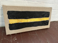 Richard Gene Barbera "Middle Crust" 10x20x3 Gold Metallic Carbon on Imported Spanish Linen at PristineAuction.com