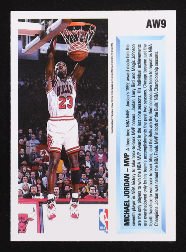 Michael Jordan 1992-93 Upper Deck Award Winner Holograms MVP #AW9 at PristineAuction.com Michael Jordan 1992-93 Upper Deck Award Winner Holograms MVP #AW9 at PristineAuction.com