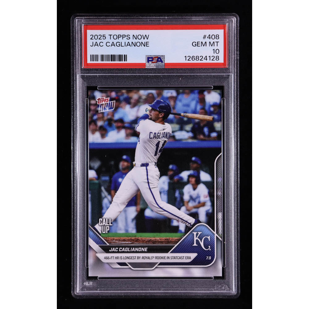 Jac Caglianone 2025 Topps Now #408 RC (PSA 10) at PristineAuction.com
