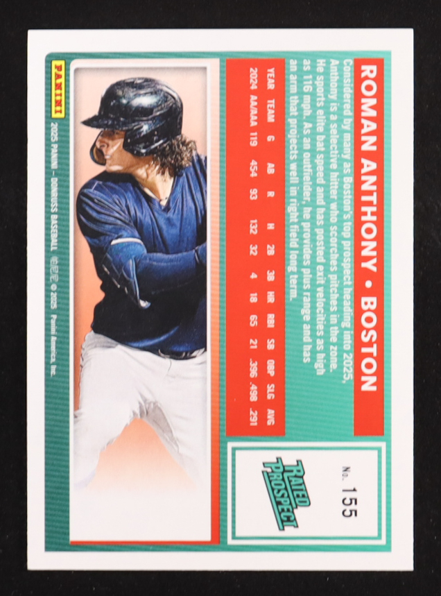 Roman Anthony 2025 Donruss Liberty #155 RC at PristineAuction.com Roman Anthony 2025 Donruss Liberty #155 RC at PristineAuction.com