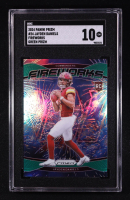 Jayden Daniels 2024 Panini Prizm Green Fireworks #24 RC (SGC 10) at PristineAuction.com