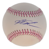 Kyle Schwarber Signed OML Breast Cancer Awareness Logo Baseball (JSA) at PristineAuction.com