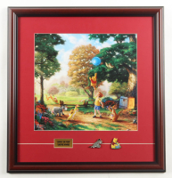 "Winnie The Pooh" by Thomas Kinkade Custom Framed Art Print Display with Winnie & Eeyore Pins at PristineAuction.com