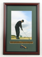 "Tiger Woods at the British Open" Custom Framed Photo Display with Andrews Course Tee & Ball Marker at PristineAuction.com