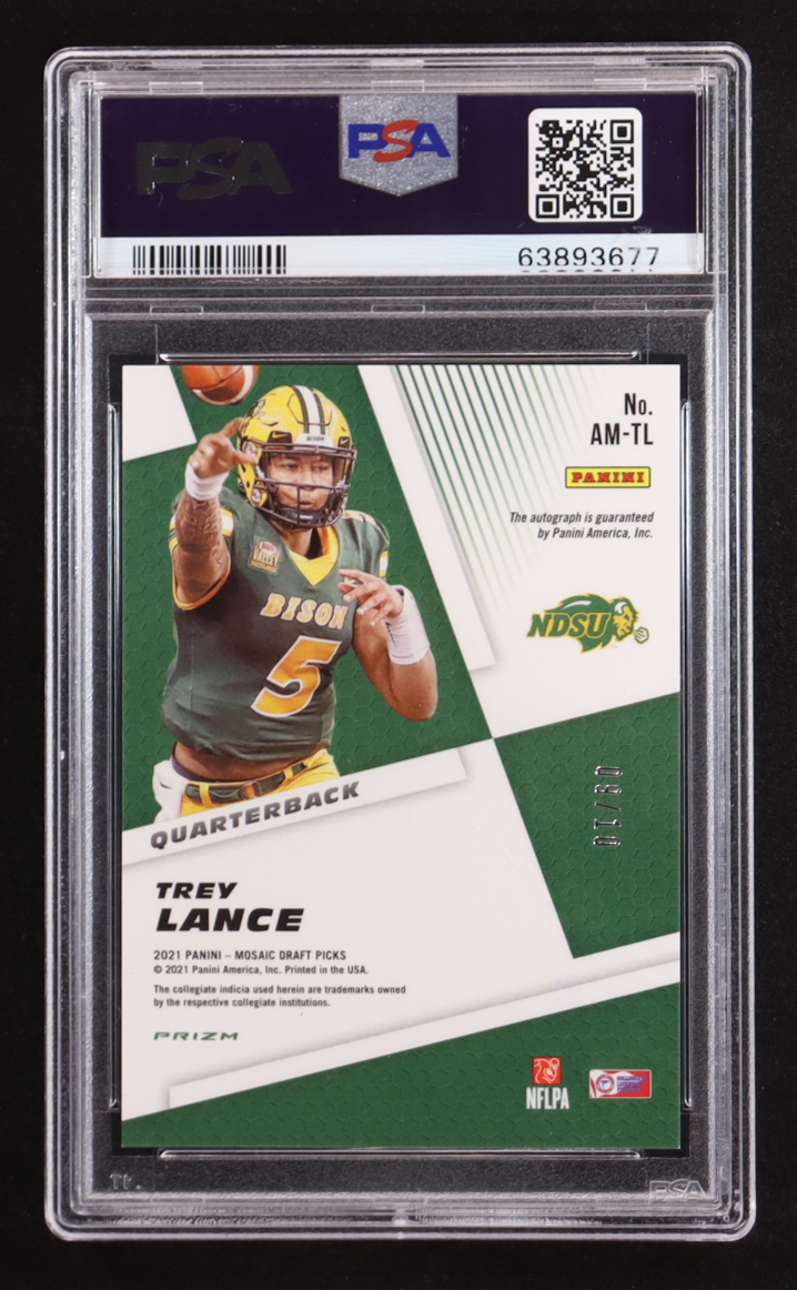 Trey Lance 2021 Panini Mosaic Draft Picks Autographs Mosaic Gold #3 #09/10 RC (PSA 9 | Autograph Graded 10) at PristineAuction.com Trey Lance 2021 Panini Mosaic Draft Picks Autographs Mosaic Gold #3 #09/10 RC (PSA 9 | Autograph Graded 10) at PristineAuction.com