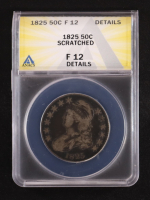 1825 Bust Silver 50C Half Dollar - Scratched (ANACS F12 Details) at PristineAuction.com