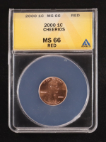 2000 Penny 1&cent; Coin - Cheerios Promotion (ANACS MS 66 RED) at PristineAuction.com
