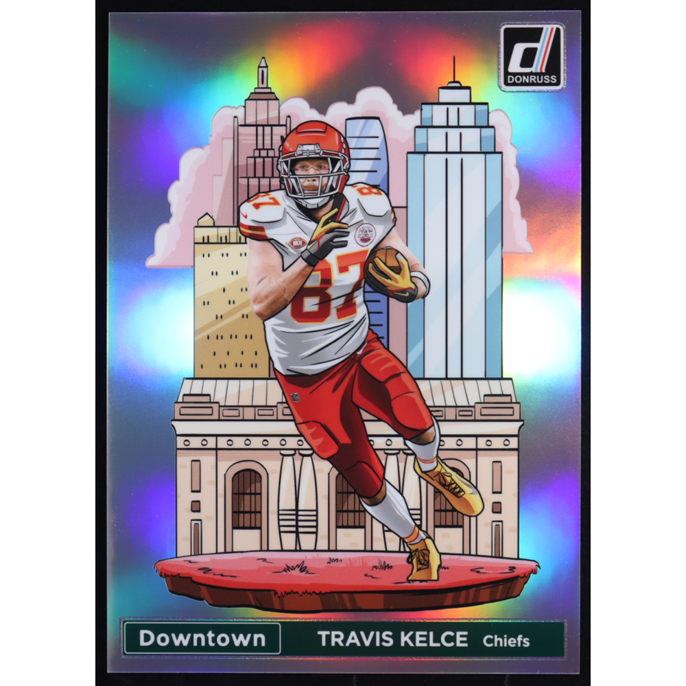 Travis Kelce 2024 Panini Donruss Football Oversized Downtown Jumbo #7 at PristineAuction.com