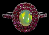 2.50 Carats Natural Opal & Ruby Ring | $1,850 Estimated Retail Value (UGL Cert) | Brand New at PristineAuction.com