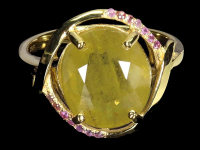 4.07 Carats Natural Yellow Sapphire & Ruby Ring | $2,400 Estimated Retail Value (UGL Cert) | Brand New at PristineAuction.com