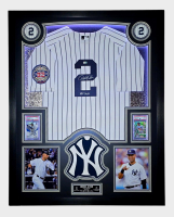 Derek Jeter Signed Yankees Custom Framed Nike Jersey Inscribed "HOF 2020" with LED Display & (2) PSA 10 Graded Cards (MLB) at PristineAuction.com