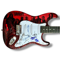 "Slipknot" Custom Stratocaster Guitar Band-Signed By (8) with Corey Taylor, Shawn "Clown" Crahan, Mick Thomson, Sid Wilson (JSA) at PristineAuction.com