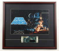 1977 "Star Wars" Spanish Custom Framed Print Display with Original 1977 Film Cell with Hologram at PristineAuction.com