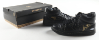 Magic Johnson & Larry Bird Signed Pair of (2) Converse All Star Black Leather Basketball Shoes with Original Box (Beckett & PSA) at PristineAuction.com