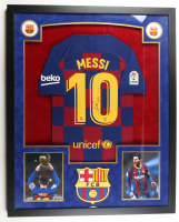 Lionel Messi Signed Custom Framed Jersey Display (Beckett) at PristineAuction.com