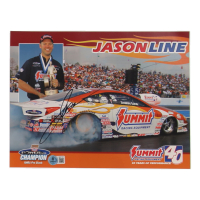 Jason Line Signed NHRA 8.5x11 Hero Card (Beckett) at PristineAuction.com