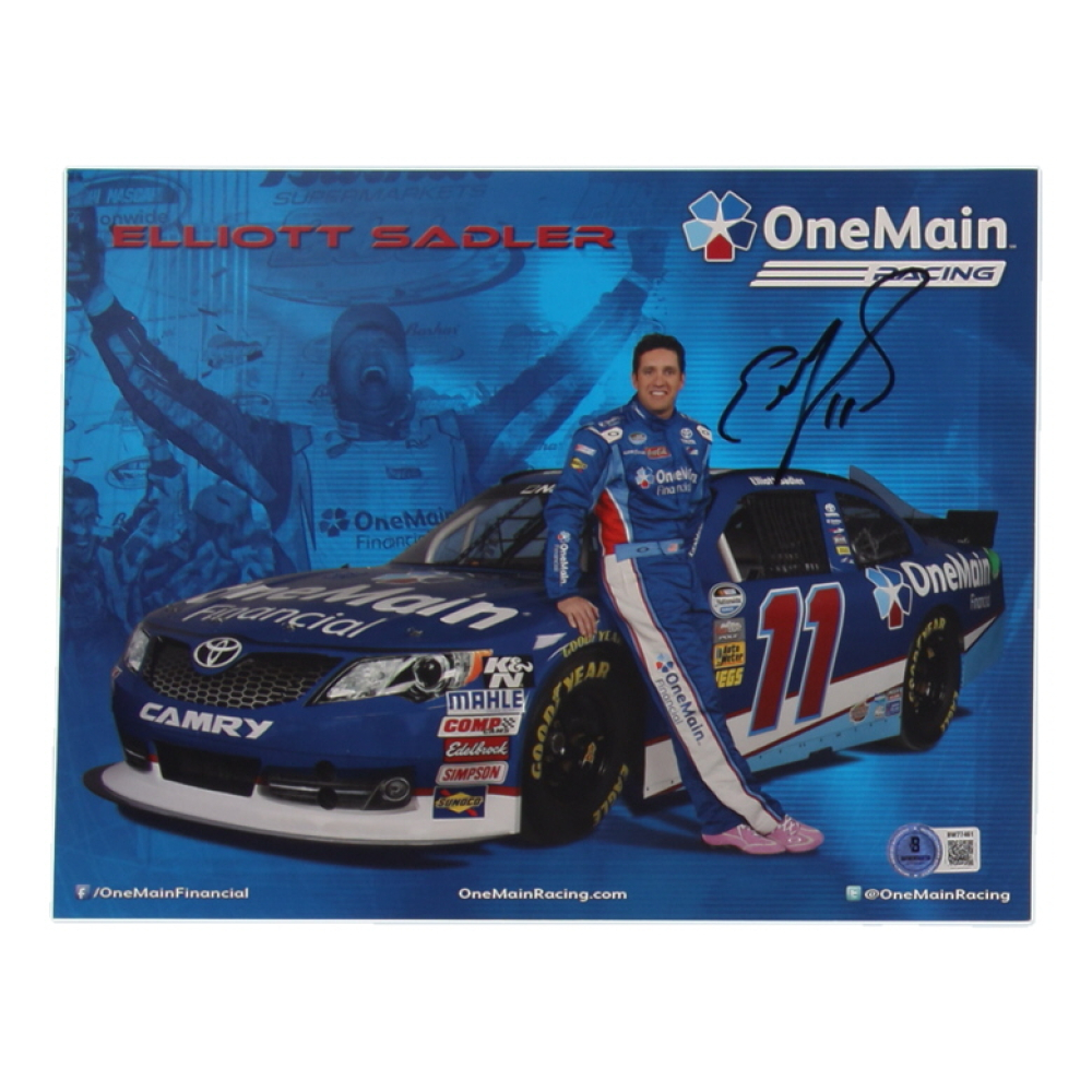 Elliott Sadler Signed NASCAR 8.5x11.5 Hero Card (Beckett) at PristineAuction.com