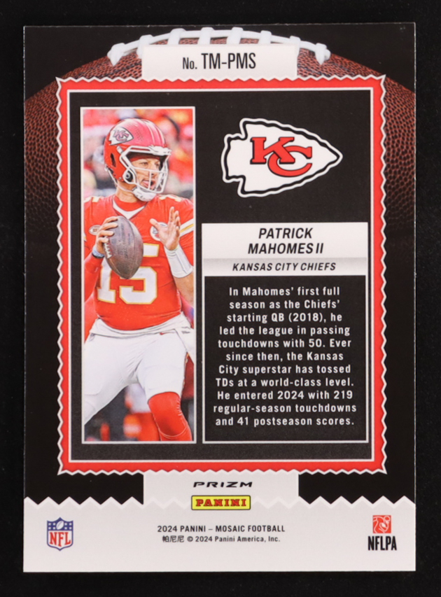 Patrick Mahomes II 2024 Panini Mosaic Touchdown Masters Mosaic Green #1 at PristineAuction.com Patrick Mahomes II 2024 Panini Mosaic Touchdown Masters Mosaic Green #1 at PristineAuction.com