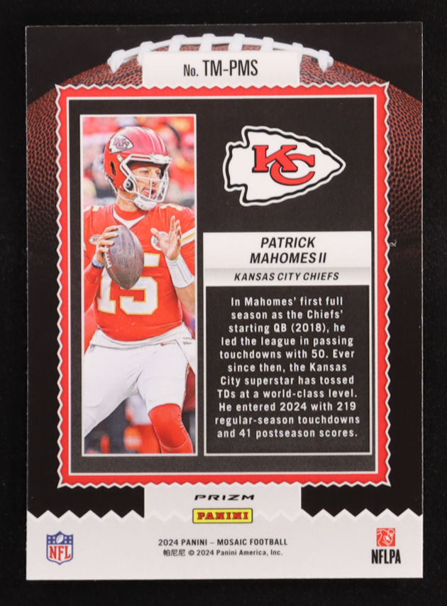 Patrick Mahomes II 2024 Panini Mosaic Touchdown Masters Mosaic Green #1 at PristineAuction.com Patrick Mahomes II 2024 Panini Mosaic Touchdown Masters Mosaic Green #1 at PristineAuction.com