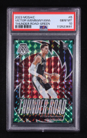 Victor Wembanyama 2023-24 Panini Mosaic Thunder Road Green #8 RC (PSA 10) at PristineAuction.com