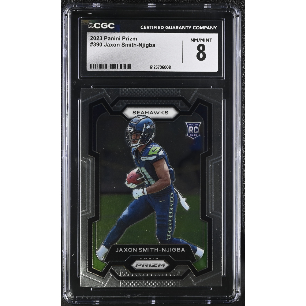 Jaxon Smith-Njigba 2023 Panini Prizm #390 RC (CGC 8) at PristineAuction.com