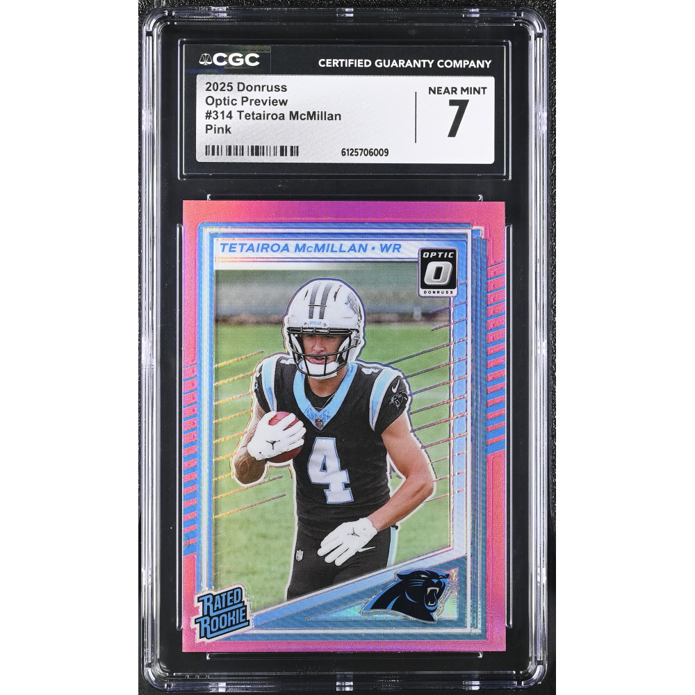 Tetairoa McMillan 2025 Donruss Optic Preview Pink #314 RC (CGC 7) at PristineAuction.com