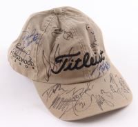 President Donald Trump, John Elway, Jerry Rice, Drew Brees | Tahoe Celebrity Golf Tournament "Titleist" Hat Signed By (16) (JSA) at PristineAuction.com