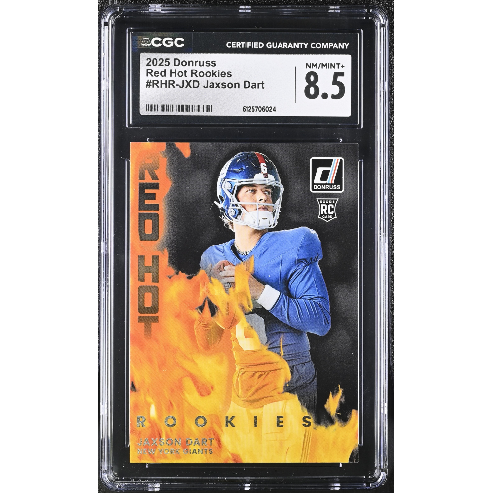 Jaxson Dart 2025 Donruss Red Hot Rookies #RHR-JXD RC (CGC 8.5) at PristineAuction.com