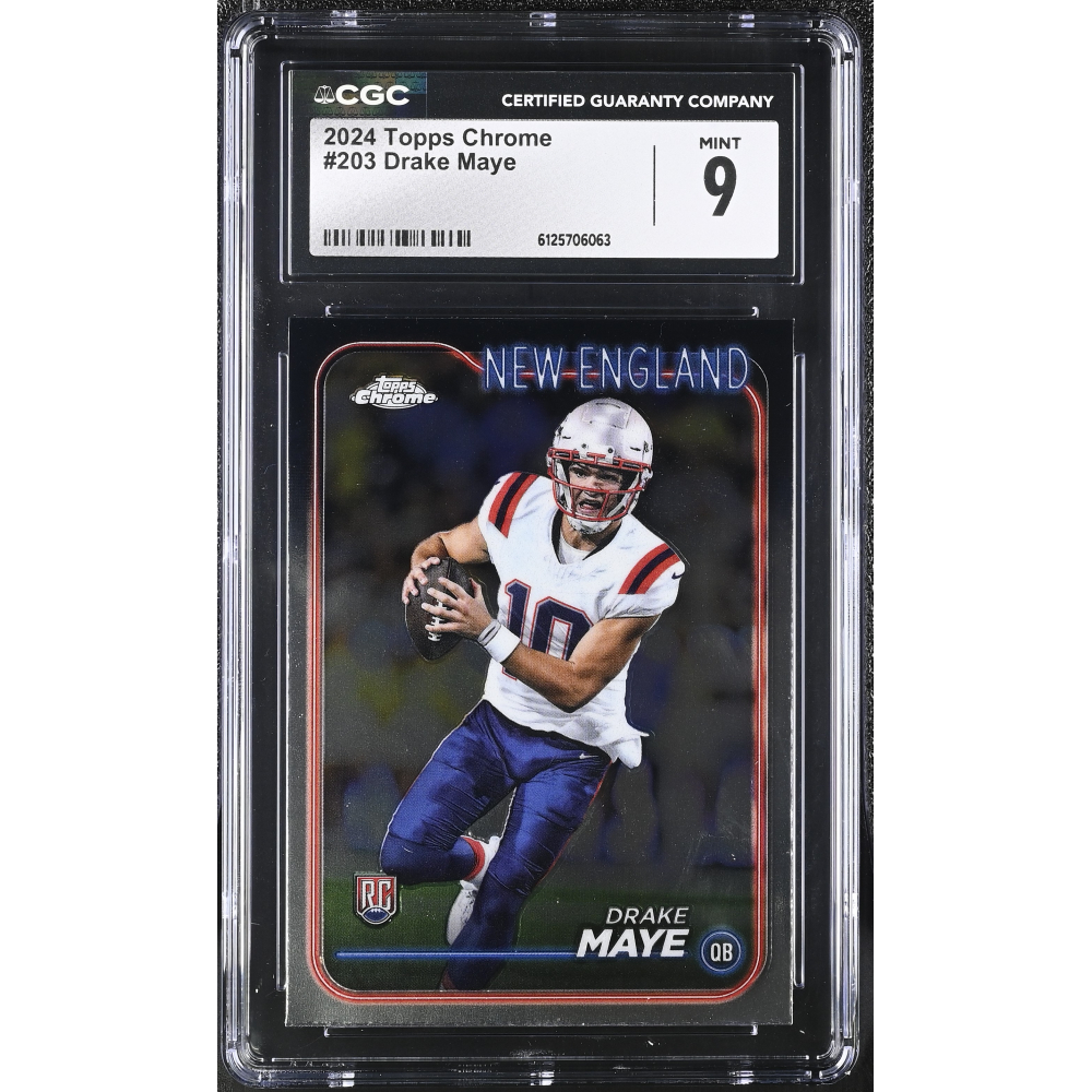 Drake Maye 2024 Topps Chrome #203 RC (CGC 9) at PristineAuction.com