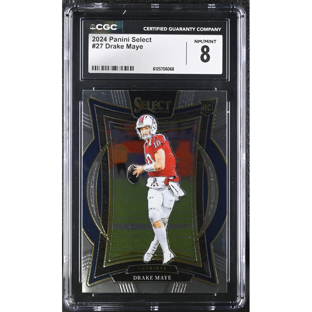 Drake Maye 2024 Panini Select #27 RC (CGC 8) at PristineAuction.com