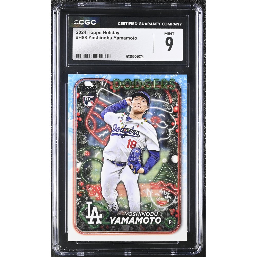Yoshinobu Yamamoto 2024 Topps Holiday #H88 RC (CGC 9) at PristineAuction.com