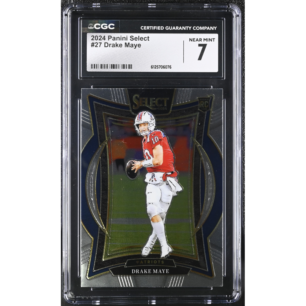 Drake Maye 2024 Panini Select #27 RC (CGC 7) at PristineAuction.com