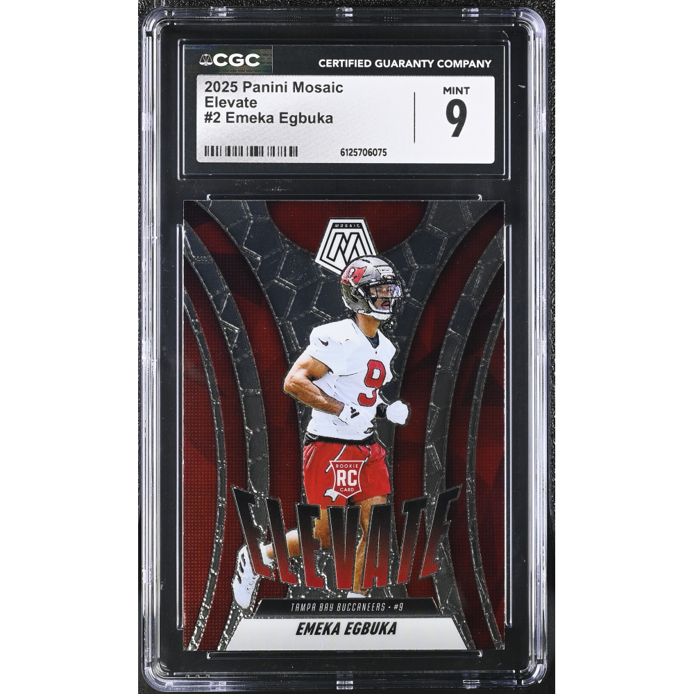 Emeka Egbuka 2025 Panini Mosaic Elevate #2 RC (CGC 9) at PristineAuction.com