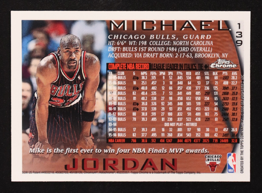Michael Jordan 1996-97 Topps Chrome #139 at PristineAuction.com Michael Jordan 1996-97 Topps Chrome #139 at PristineAuction.com