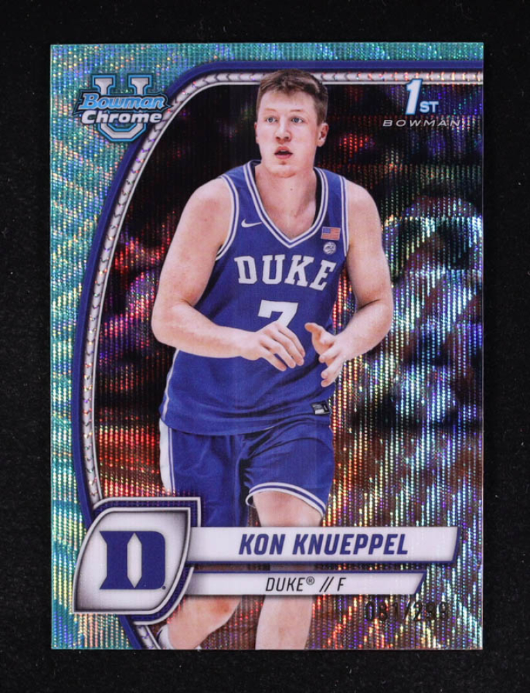 Kon Knueppel 2024-25 Bowman Chrome University Aqua Wave Refractors #48 RC #81/299