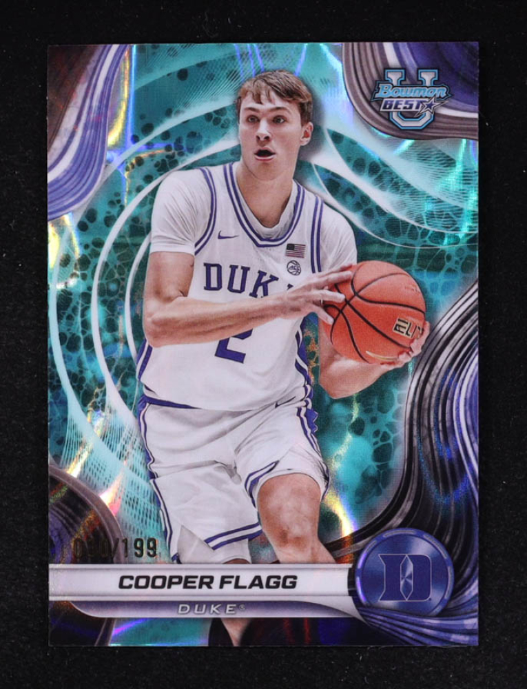 Cooper Flagg 2024-25 Bowman's Best University Aqua Lava Refractors #16 RC #30/199