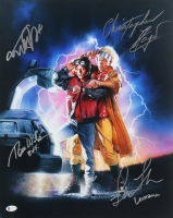 "Back to the Future" 16x20 Photo Signed by (4) with Michael J. Fox, Christopher Lloyd, Lea Thompson, Tom Wilson With Character Inscriptions (Beckett) at PristineAuction.com