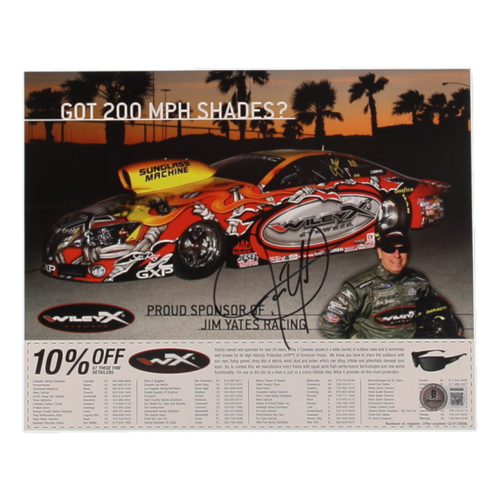 Jim Yates Signed NHRA 8x10 Hero Card (Beckett) at PristineAuction.com