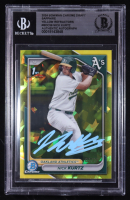 Nick Kurtz Signed 2024 Bowman Chrome Draft Sapphire Yellow Refractors #BDC-56 RC #07/75 (BGS) at PristineAuction.com