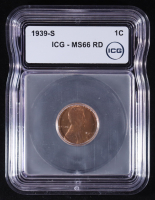 1939-S Lincoln Wheat 1C Cent (ICG MS66 RD) at PristineAuction.com