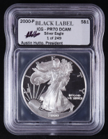 2000-S American Silver Eagle $1 Dollar Proof - Austin Hutto Signature Black Label #1/249 (ICG PR70 DCAM) at PristineAuction.com