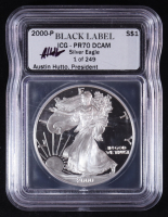 2000-S American Silver Eagle $1 Dollar Proof - Austin Hutto Signature Black Label #1/249 (ICG PR70 DCAM) at PristineAuction.com