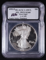 1991-S American Silver Eagle $1 Dollar Proof - Austin Hutto Signature Black Label #1/249 (ICG PR70 DCAM) at PristineAuction.com
